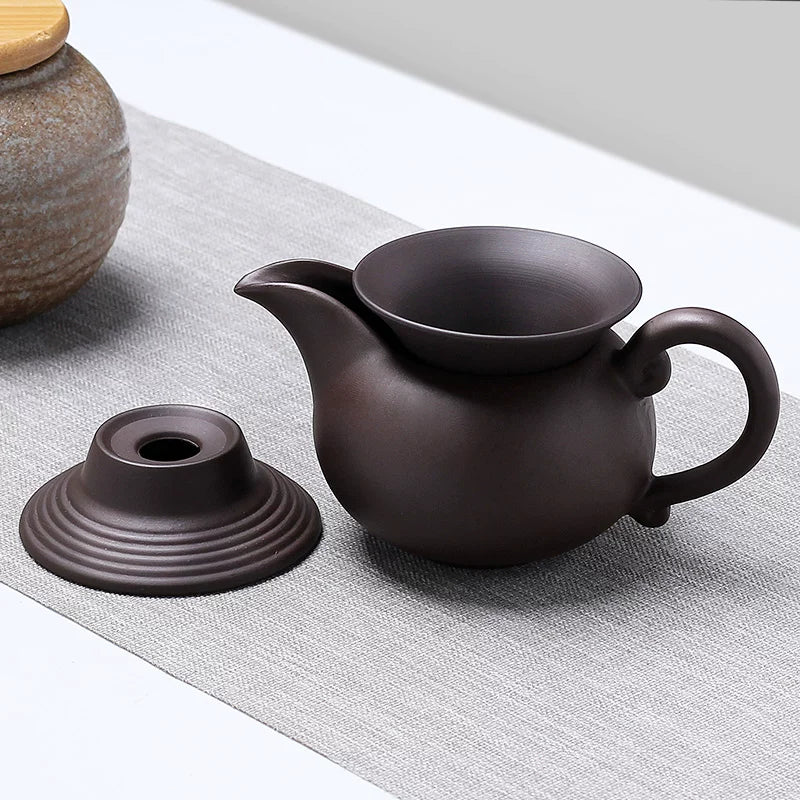 Çay sızması, çay filtri, çay filtri, çay dəmləyicisi ayırıcı, çay ayırıcı, ədalətli fincan, bir parça kunqfu ultra sıx bənövşəyi qum xam filizi