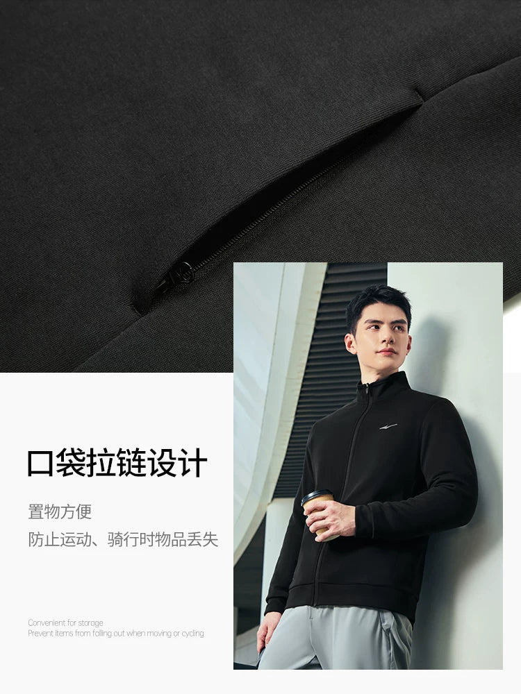 Hongxing Erke Gödəkçə Kişi Yaz Yeni Kişi Geyimi İdman Gödəkçəsi Baba Kişi Gündəlik Üstləri Sweatshirts