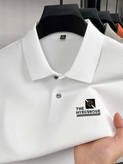 Hengyuanxiang yüksək səviyyəli təmiz pambıq yaxa qısaqol köynək orta yaşlı kişi yay çox yönlü boş çaplı kişilər üçün polo köynək