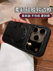 Apple 17ProMax mobil telefon qutusu, yeni flip lens filmi, hər şey daxil olan qoruyucu örtük, iPhone16pro sadə stend, maqnit emiş, yüngül lüks, kişilər və qadınlar üçün yüksək səviyyəli flip örtük 15 üçün uyğundur 14plurhui 13