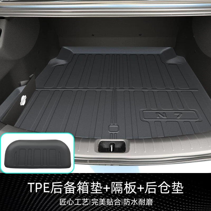 25 Nissan N7 modeli üçün uyğun olan bu TPE baqaj döşəməsi avtomobil aksesuarı və modifikasiya bəzəyidir.