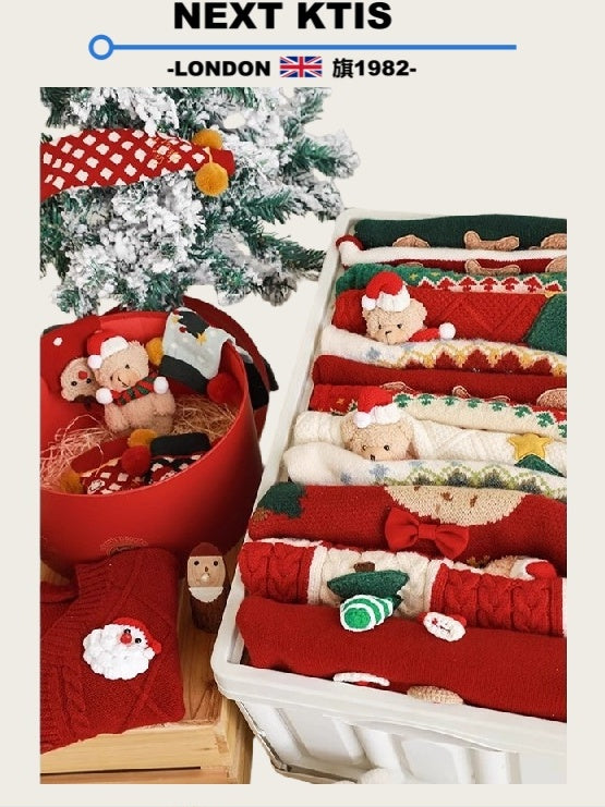 NEXT KTIS Qızlar üçün Milad Sviteri 2025 Qış Yeni Stil Trikotaj Üst Don