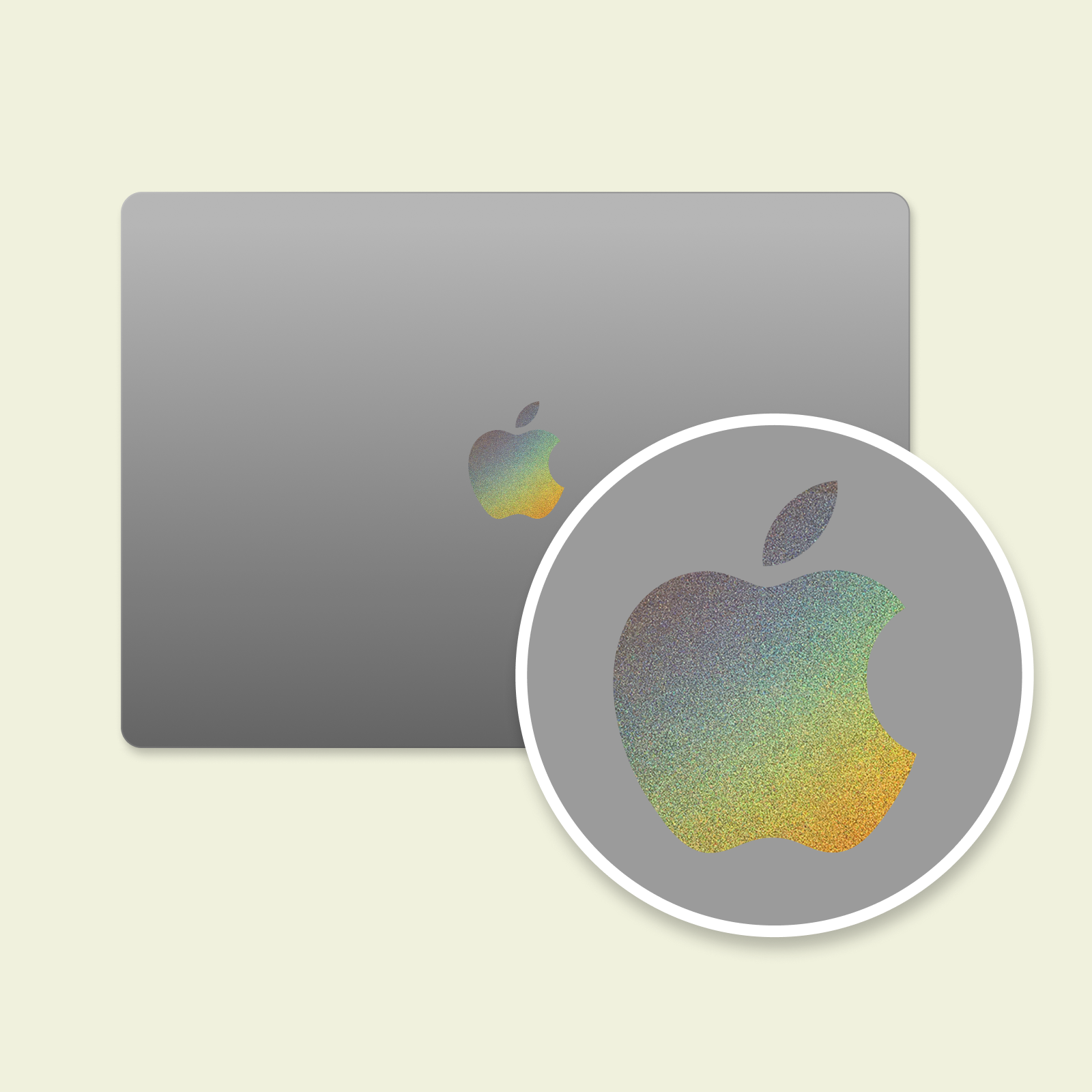 SkinAT Apple rəngli film, Mac notebook Pro 16 Apple loqosu yaradıcı stiker, MacBook Air 13M5 qoruyucu film, MacBook Neo bərk rəngli loqo qoruyucu film üçün uyğundur.