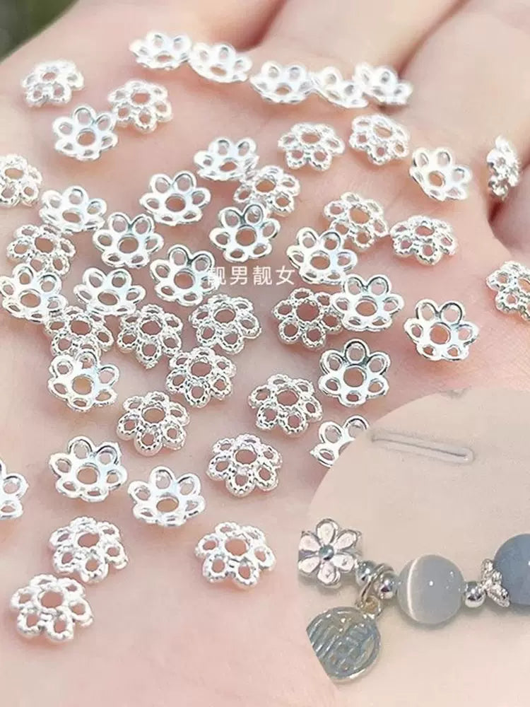 Pulsuz çatdırılma 6 mm içi boş ərinti tori, muncuq ayırıcı, spacer, muncuq asqı, bodhi toxumu, əl işi DIY zərgərlik aksesuarları