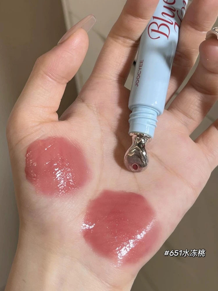 Qış Məhdud Buraxılış! joocyee Fermented Blue Christmas Seriyası Pudra Mat Dodaq Boyası, Buzlu Essensiya Dodaq Parıldadıcısı və Dodaq və Yanaq Kremi