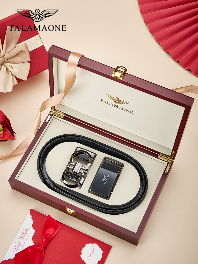 Falman Armani Kişilər üçün Orijinal Dəri İkiqat Toka Avtomatik Toka Saf İnək Dərisi Dəri Şalvar Kəmər - Sevgili Üçün Hədiyyə