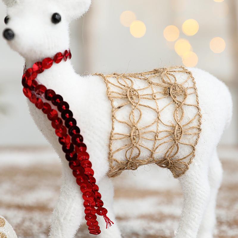 Golden deer statue, luxury hotel and home Christmas decoration