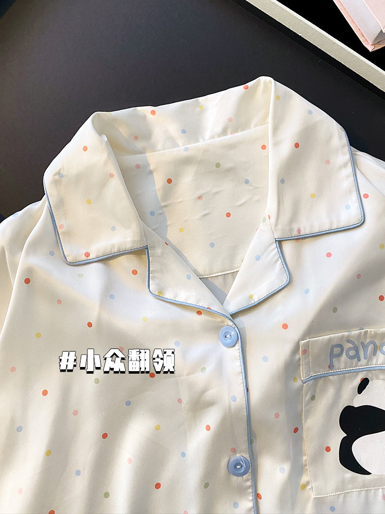 Qadınlar üçün Catman buz ipək pijama nazik 2026 yeni qısaqol şalvar üç parça dəsti yüksək səviyyəli ev geyimi dəsti