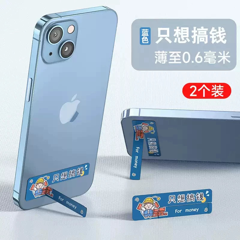 Yapışqanlı arxalığı, görünməz metalı olan yaradıcı masaüstü telefon dayağı, möhkəm, ultra nazik, çoxfunksiyalı, qatlanan, portativ, istifadəsi asan, yeni stil, şirin cizgi filmi cütlük dayağı, kişilər və qadınlar üçün mini üzük tutacağı.