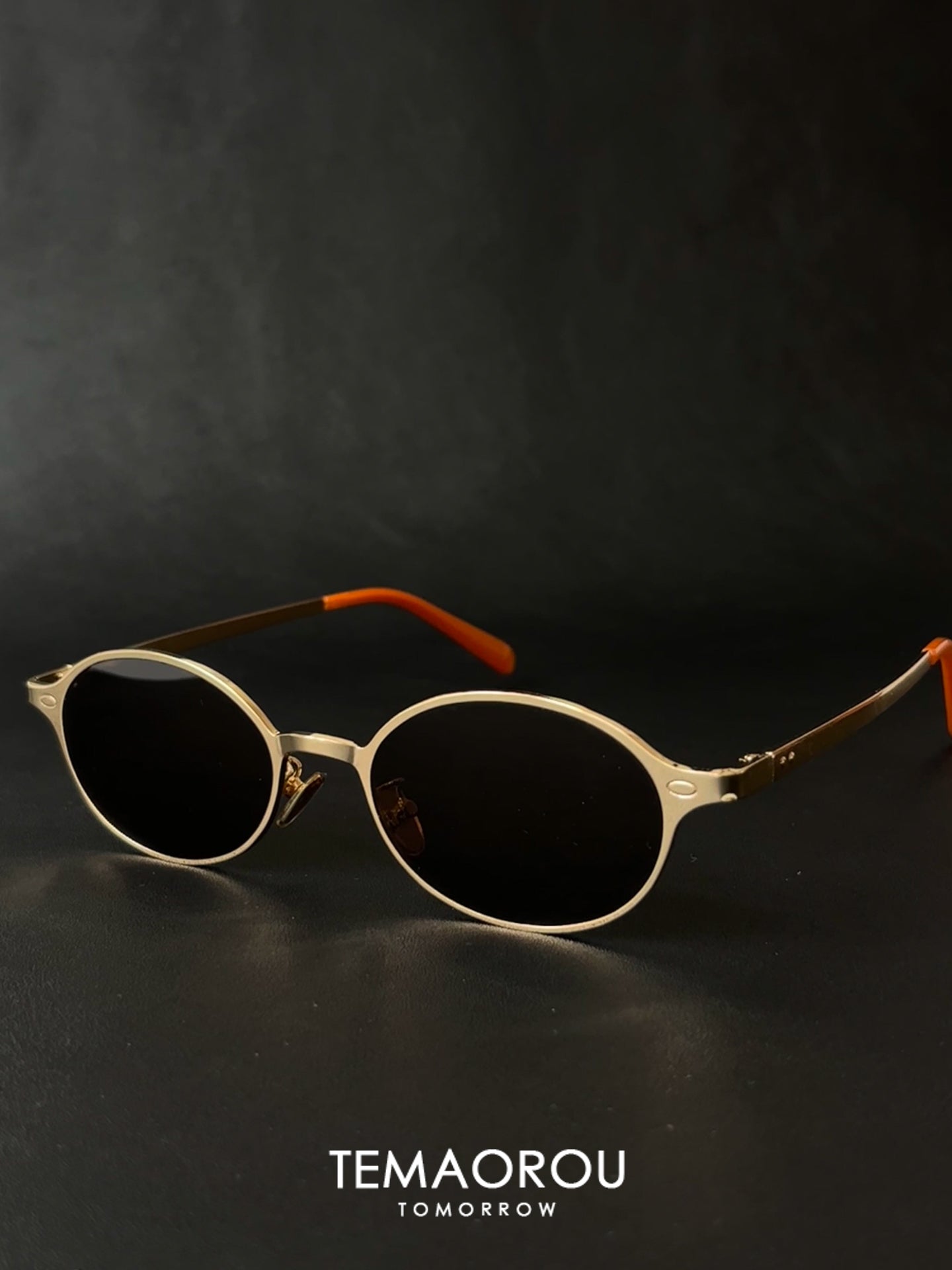 vinategr müasir retro qara çay linzaları qızıl kənar oval gün eynəkləri yeni stil günəş eynəkləri moda klassik