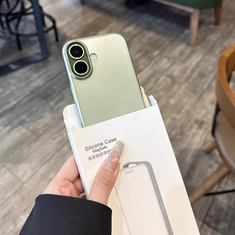 Yaşıl adaçayı ilə yaxşı birləşir! ! iPhone17 mobil telefon qutusu üçün uyğundur, yeni yüngül və şaxtalı elektrokaplama Apple 17 tutqun şəffaf sadə çərçivə, yüksək səviyyəli düşməyə qarşı kişilər və qadınlar üçün sərt çanta