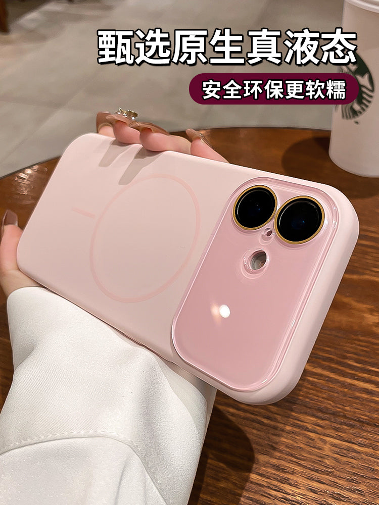 Ai düyməsi iphone17 mobil telefon qutusu üçün uyğundur Apple 17 yeni ot bənövşəyi 16pro maye silikon qoruyucu örtük 15promax lens hər şey daxil anti-düşmə 14 cüt 13 maqnit doldurma qabığı