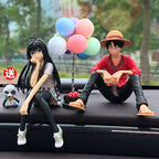 Anime One Piece Avtomobil Dekorasiyası Gülən Üz Lüffi Zoro Əl işi İnternet Məşhur Avtomobilin Mərkəzi Konsolu Daxili Dekorasiya Kuklası