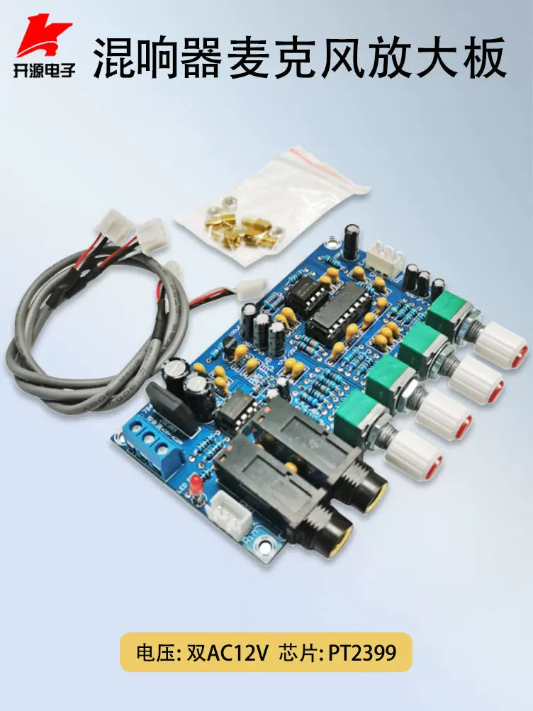 CD2399 karaoke mikrofonu gücləndirmə lövhəsi karaoke reverberasiya lövhəsi karaoke oxuma gücləndirici lövhə ikili enerji təchizatı AC12V