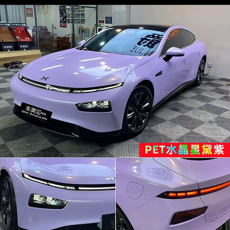 Pethuayue Pudra Rəng Dəyişən Film Tam Avtomobil Qapağı Fantaziya Vulkanik Kül Avtomobil Filmi Rəng Dəyişən Parlaq Qara Tpu Görünməz Avtomobil Filmi