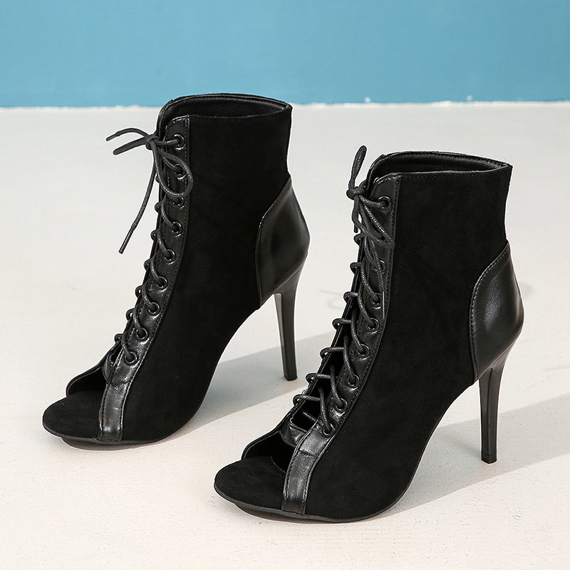 Qadınlar üçün açıq barmaqlı caz rəqsi hündürdaban ayaqqabı, ölçü 41-43, böyük ölçülü qadın çəkmələri.