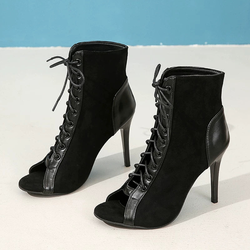 Qadınlar üçün açıq barmaqlı caz rəqsi hündürdaban ayaqqabı, ölçü 41-43, böyük ölçülü qadın çəkmələri.