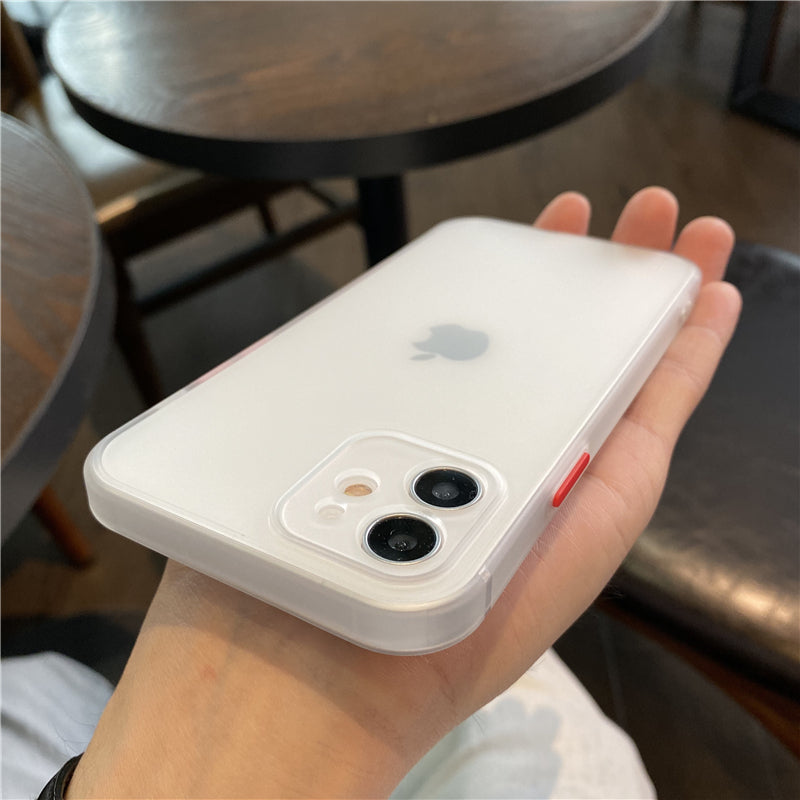 Apple 12 üçün uyğun sadə qara və ağ mobil telefon qutusu düz kənar iphone11 qoruyucu örtük 16promax cüt 15pro şəffaf 13 ziddiyyətli rəng 14 hər şey daxil olmaqla kənar XR mobil telefon qutusu 8plus