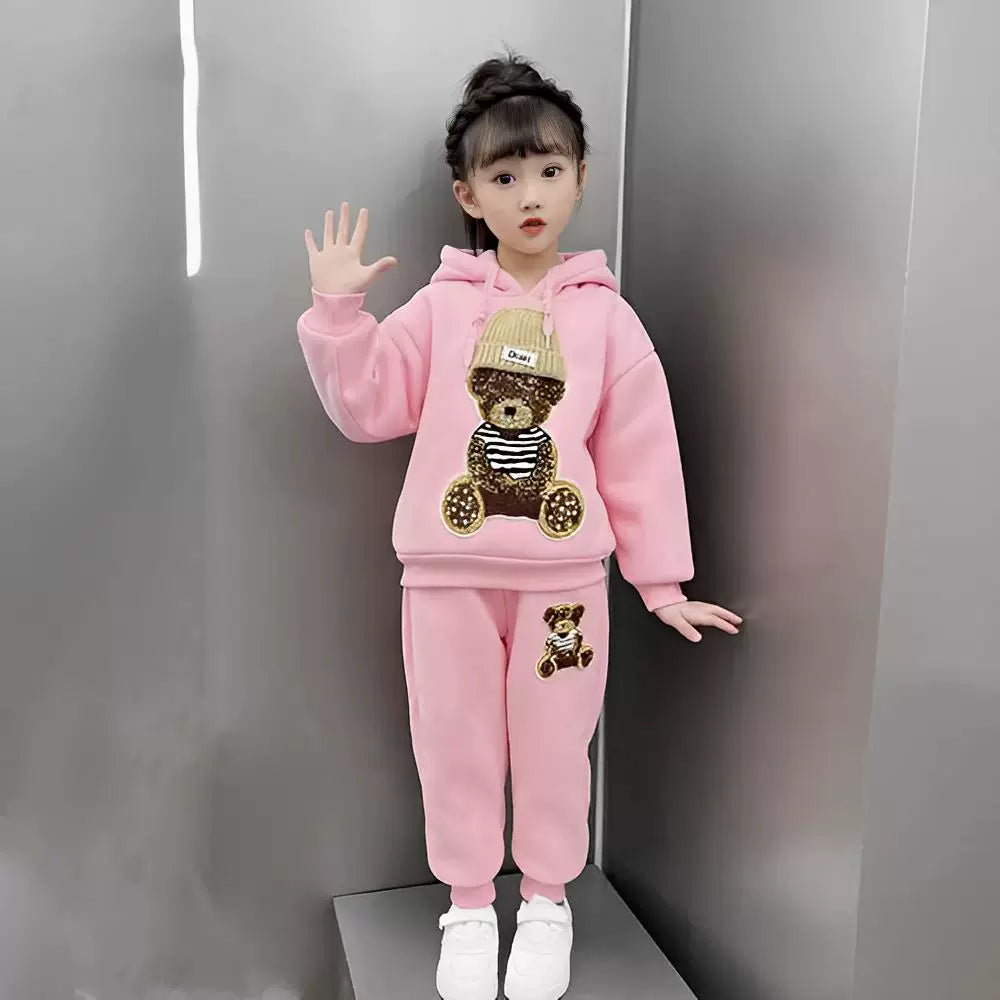 Koreya üslubunda qızlar üçün payız/qış üç hissəli dəst, dəbli, flis astarlı, qalınlaşdırılmış jilet və sviter, 2025-ci ilin yeni modeli.