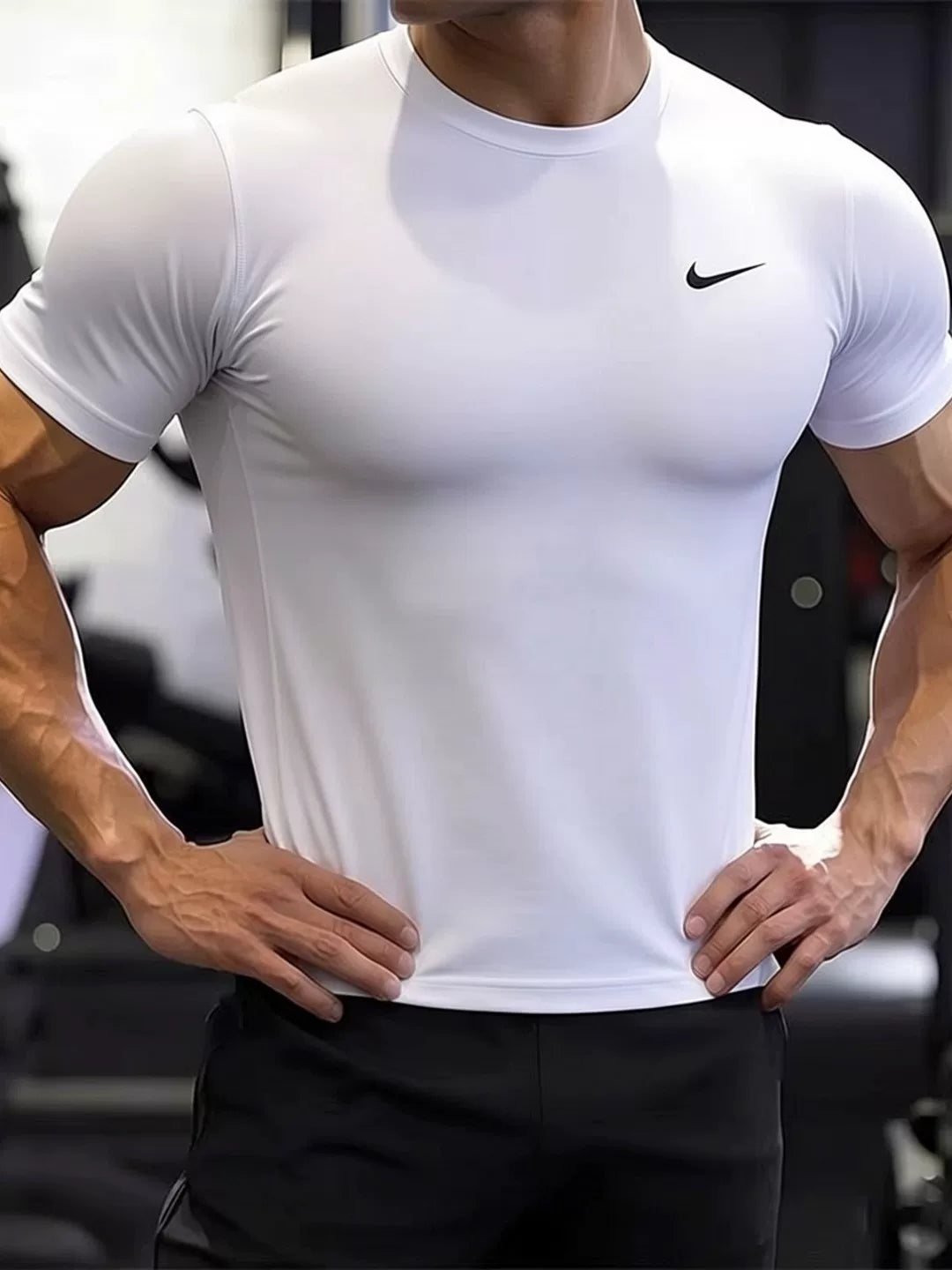 NIKE Nike tez quruyan qısaqol kişi köynəyi 2026 yeni təsadüfi köynək fitness idman geyimi kişi məşq geyimi