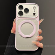 Tutqun gümüşü zərif AG tutqun dəri Apple 17ProMax mobil telefon qutusu iPhone16pro yeni 360° fırlanan stend 14 böyük pəncərə 13 hər şey daxil obyektiv filmi 15 qoruyucu örtük