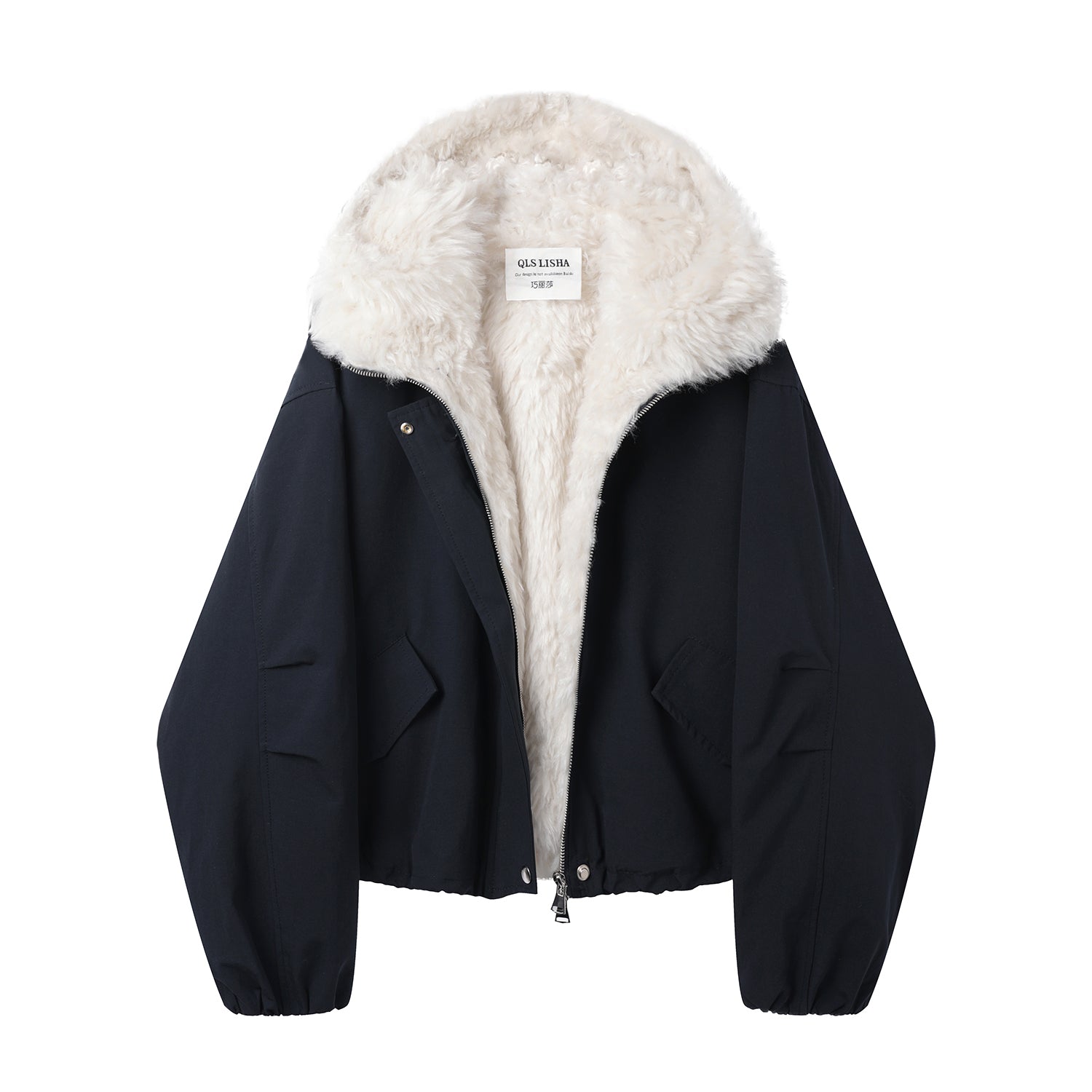 Cholisa-nın dəbli və şık iş geyimi parka, yun astarlı qış gödəkçəsi, başlıqlı və əlavə istilik hissi ilə.