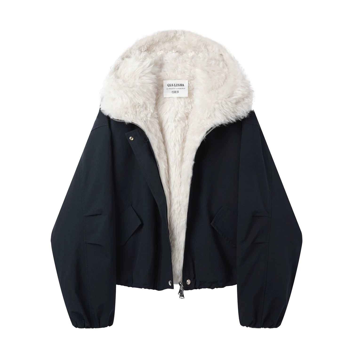 Qadınlar üçün yun astarlı Cholisa parka, Koreya üslubunda, çox populyar və unikal qışın əvvəlində quzu yunundan qalın xəz, 2025.