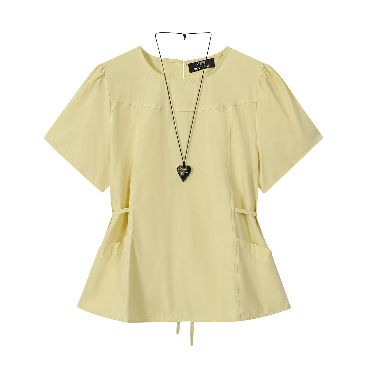 Cholisa Koreya üslubunda qadınlar üçün qısaqol köynək, 2025-ci ilin yeni və çox populyar modeli, yüngül lüks və yüksək səviyyəli, çoxfunksiyalı fransız üslublu top.