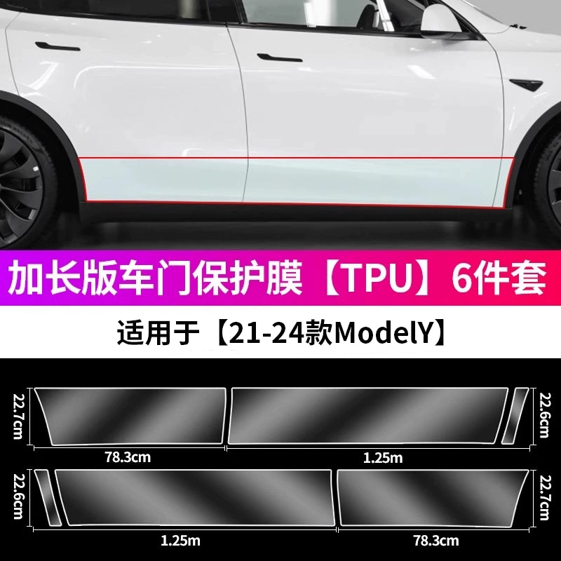Tesla Yeni Versiya Modeli/Yl/3-ə aiddir Arxa Qapı Sıçramaya Qarşı Film Qapı TPU Ekran Qoruyucusu Bərpa Aksesuarları