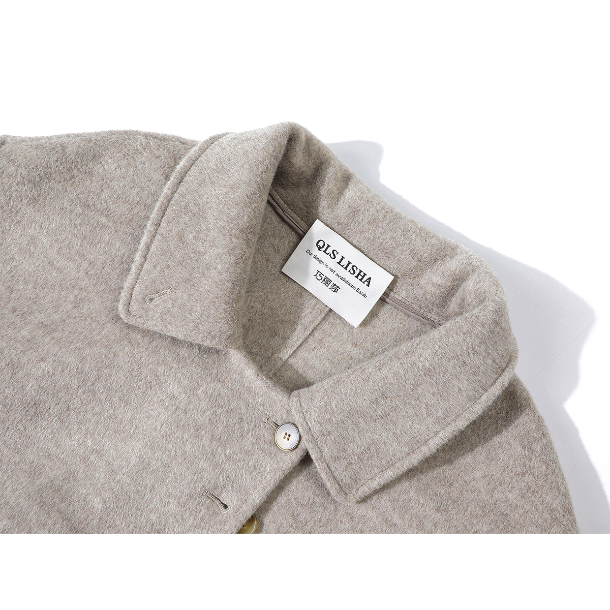 Cholisa Yulaf Əzələli İkiüzlü Qadın Yun Paltosu, 2025 Payız/Qış Koreya Üslubunda Tənbəl Orta Uzunluqlu Trench Palto Yun Palto