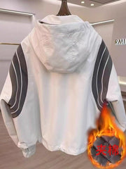 Böyük Ölçülü Sırtılmış Koreya Üslublu Başlıqlı Windbreaker Gödəkçəsi, 2026 Payız/Qış Yeni Stil, Böyük Ölçülü Qadınlar üçün Dəbli, Boş, Çoxfunksiyalı Gödəkçə