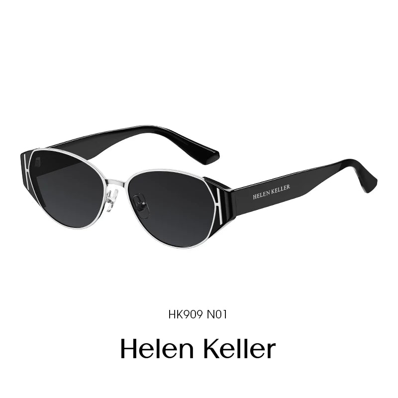 [Kartof Güzgüləri] Helen Keller Dəbli Pişik Gözü Dəyirmi Çərçivə Qadınlar üçün Dəbli Günəş eynəyi Çoxfunksiyalı və Oynaq Günəş eynəyi HK909