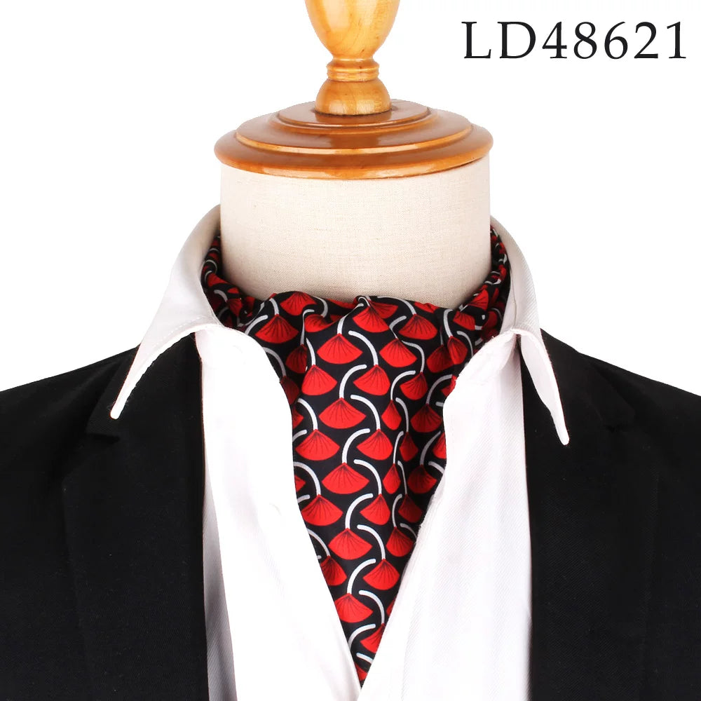 New Flora Men's Cashew Tie Wedding Formal Cravat Ascot Scrunc