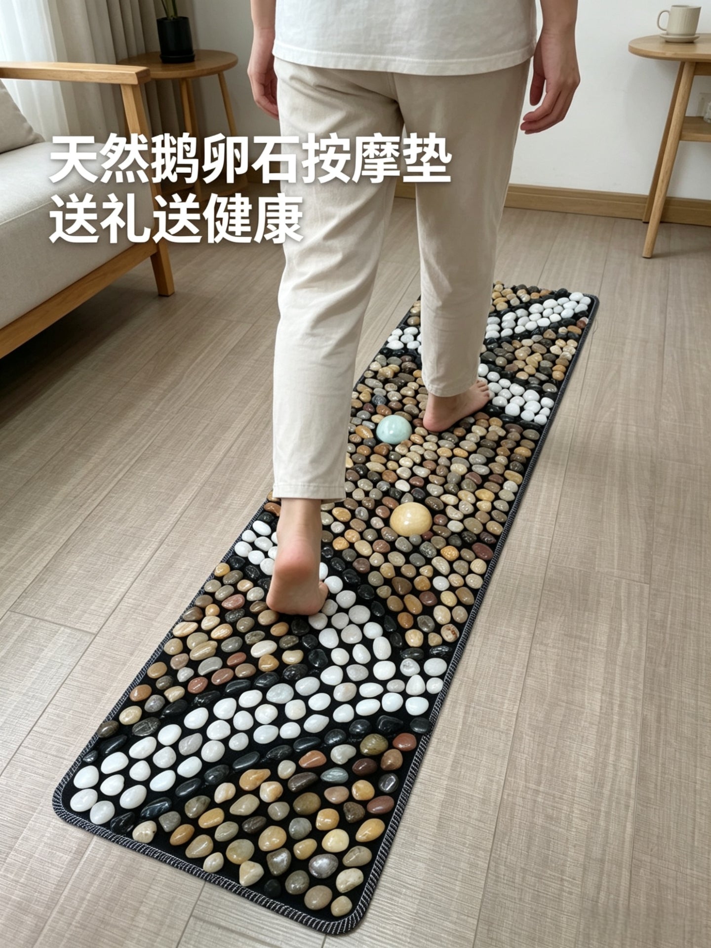 Yuhua daş ayaq yastıqları, çınqıllar, ayaq masajı yastıqları, pedikür yorğanları, ayaq yastıqları, döşəmə paspasları, ev çınqıl yol akupunktur nöqtəsi akupressura lövhələri