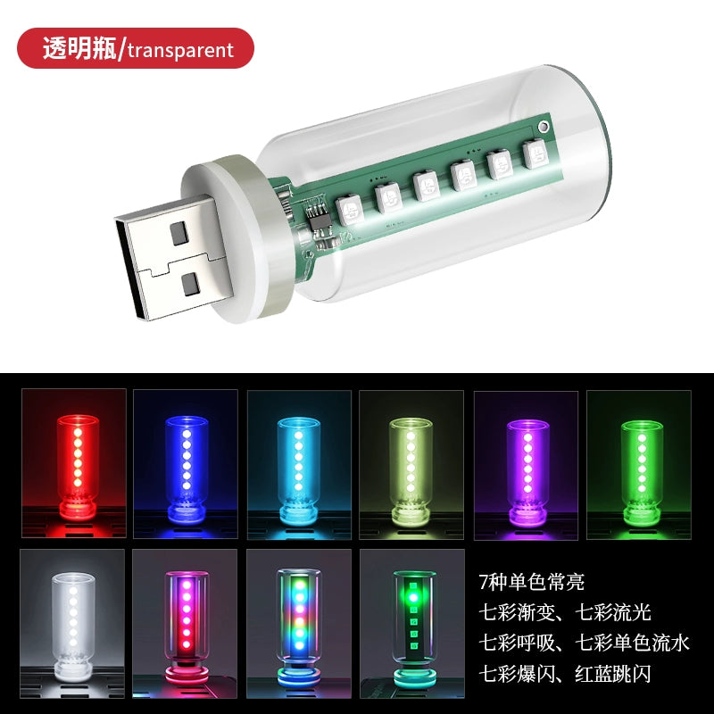 Avtomobil Atmosfer İşığı LED Dekorativ Avtomobil USB İnterfeysi Kiçik Gecə Lambası Rəngli Qradient Yanıp Sönən Yataq otağı Qonaq Otağı Kiçik Gecə Lambası