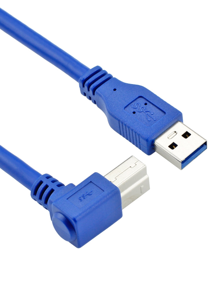 Qızıl örtüklü dirsəkli yüksək sürətli USB 3.0 printer kabeli A-dan B-yə qədər 90 dərəcə sabit disk qutusu məlumat kabeli 1 2 3 metr pulsuz çatdırılma