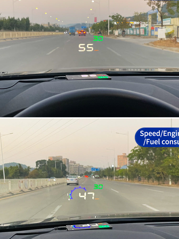 2025 Yeni HUD Başlıq Ekranı, Avtomobil Universal OBD, Sürət, Yanacaq Sərfiyyatı, Soyuducu Temperaturu, RPM, Yüksək Təyinatlı Proyektor