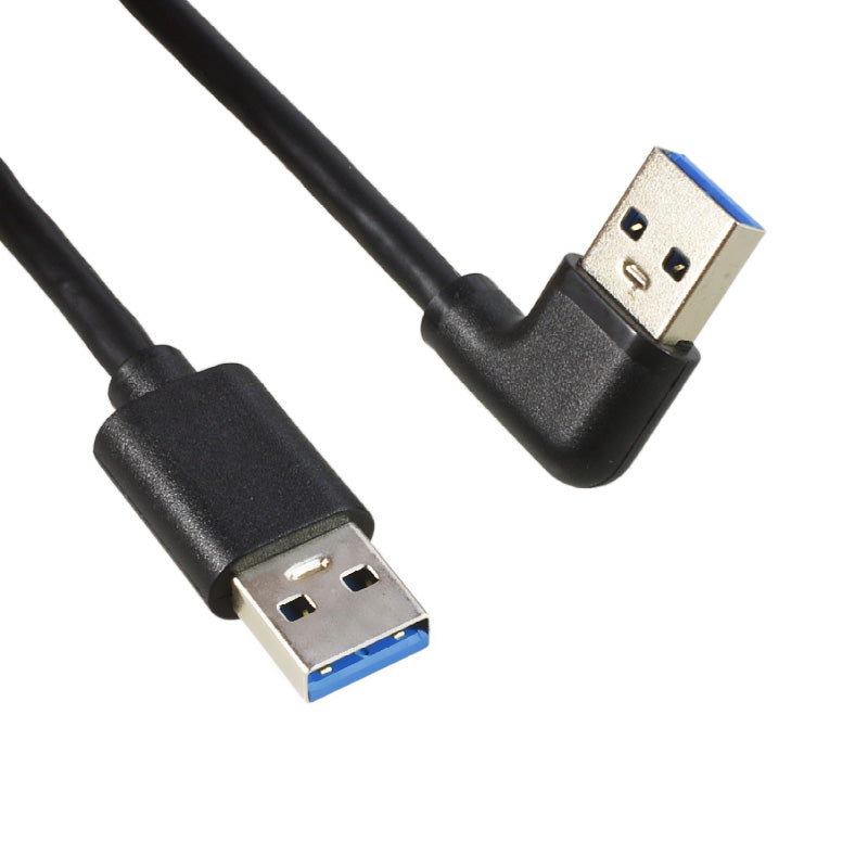 Dirsək sağ bucaq usb3.0 kişidən kişiyə məlumat uzatma kabeli ikitərəfli 3.0 mobil sərt disk qutusu şarj üçün laptop radiatoru interfeysi yuxarı, aşağı, sol və sağ USB3.0 məlumat kabeli 90 dərəcə dirsək
