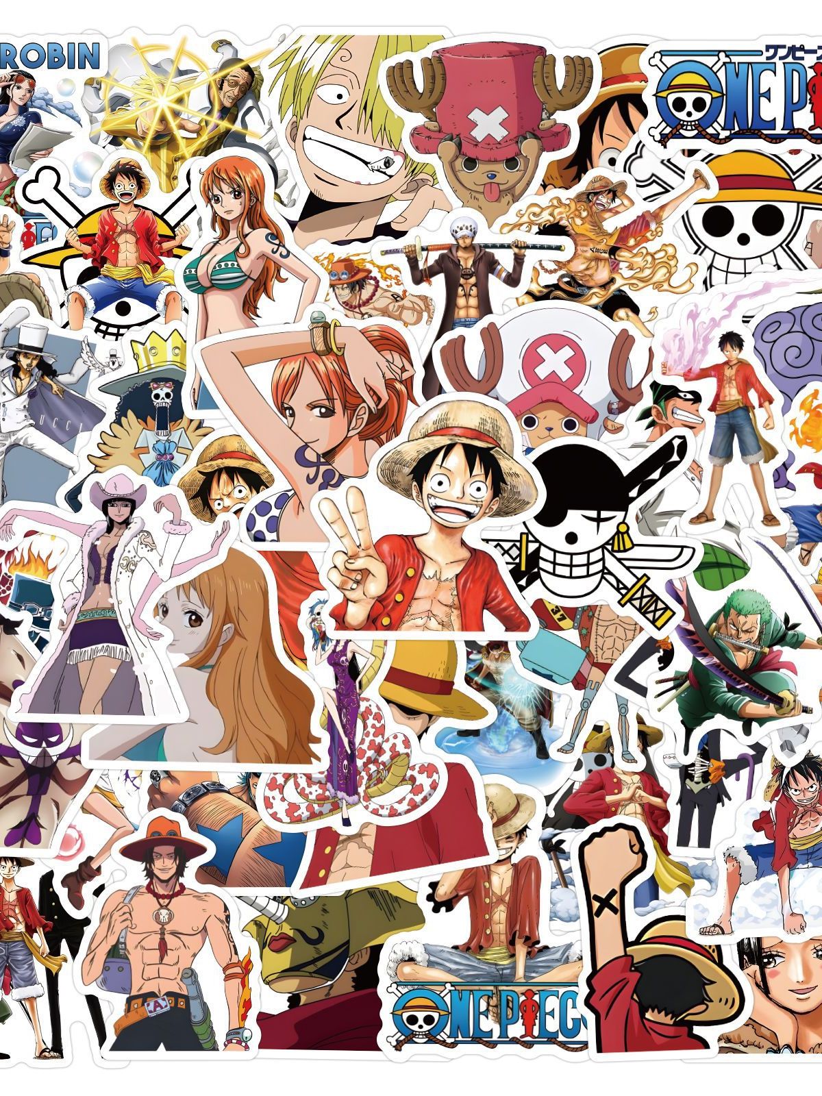 One Piece One Piece Luffy Zoro Ace Devil Fruit Sticker Noutbuk Mobil Telefon Skuter Sticker