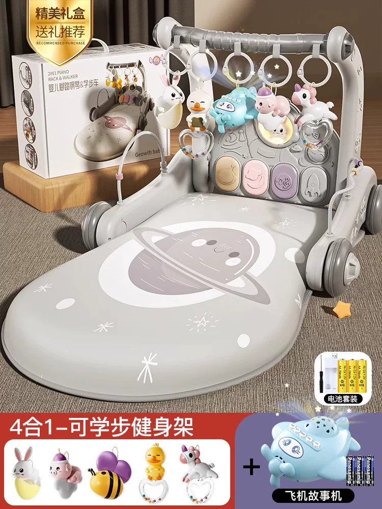 0-1 yaş arası yeni doğulmuş körpələr və uşaqlar üçün Alman körpə oyuncaq idman zalı gəzinti cihazı 2-si 1-də tənzimlənən erkən təhsil cihazı