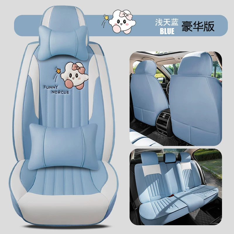Şirin avtomobil oturacağı yastıqları, tam örtüklü oturacaq üzləri, yeni stil, hər fəsil üçün, hərtərəfli, yüksək səviyyəli ilahə oturacaq yastıqları, avtomobil oturacağı üzləri.
