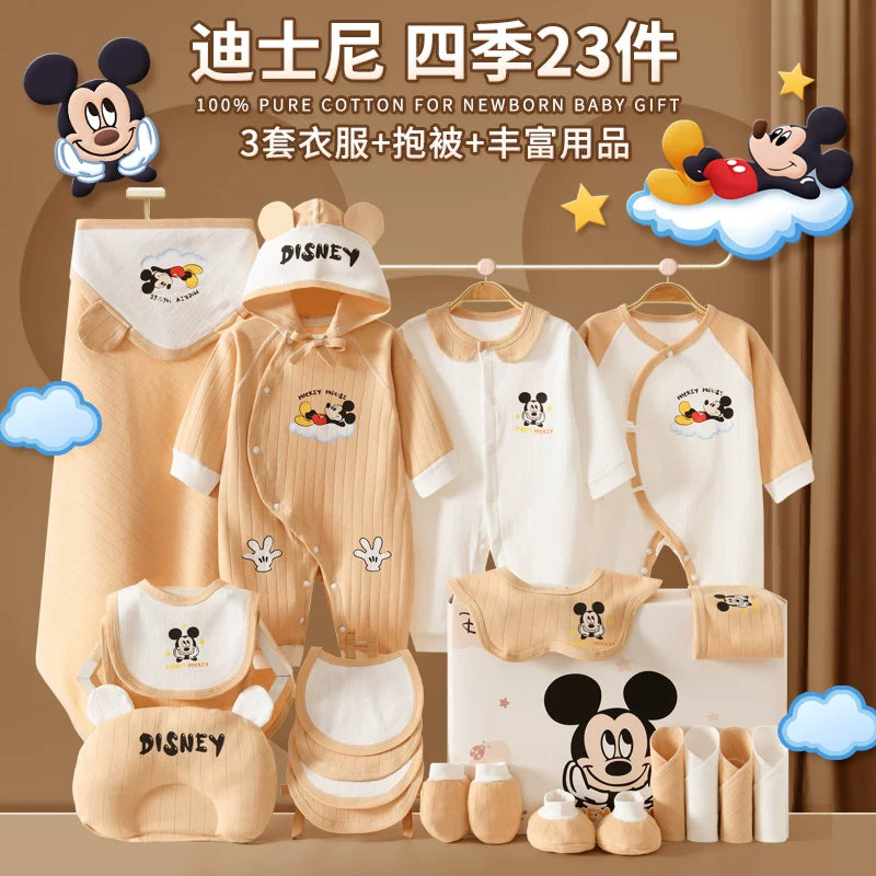 Disney təmiz pambıqdan hazırlanmış payız və qış üçün hədiyyə geyim dəsti, yeni doğulmuş körpələr, körpələr və bir aydan yuxarı körpələr üçün.