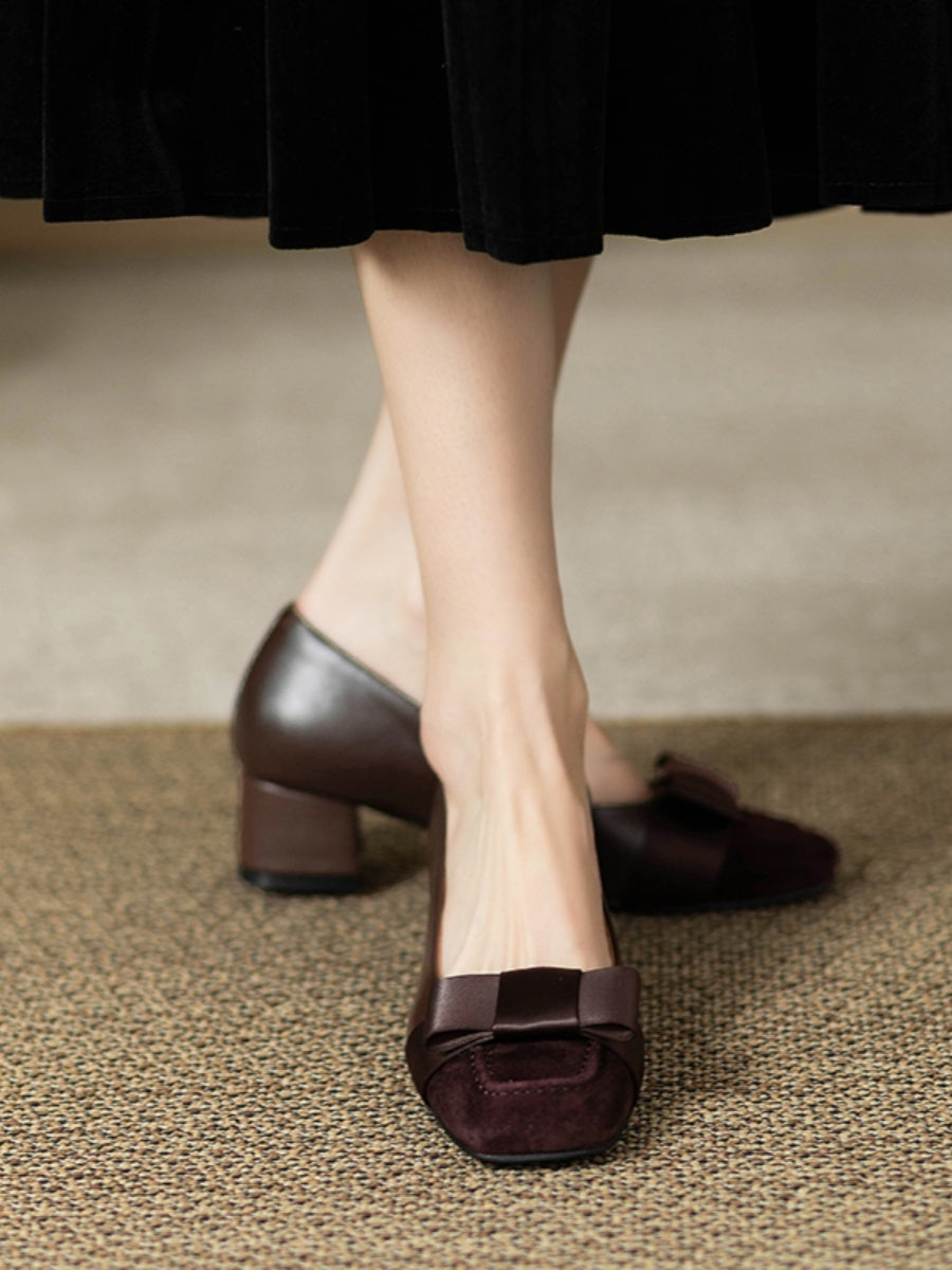 French style, Chanel inspired, color block women's high heels, 2024 spring and autumn new fashion, genuine leather, thick heel, strappy, retro mid-heeled single shoes.