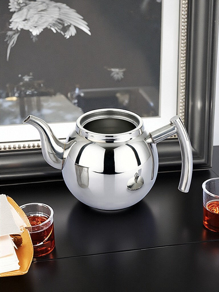 Paslanmayan poladdan hazırlanmış çaydan süzgəcli qatılaşdırılmış çaydan qəhvə qazan çaydanı induksiya ocak ev kiçik 0.8L1.5L