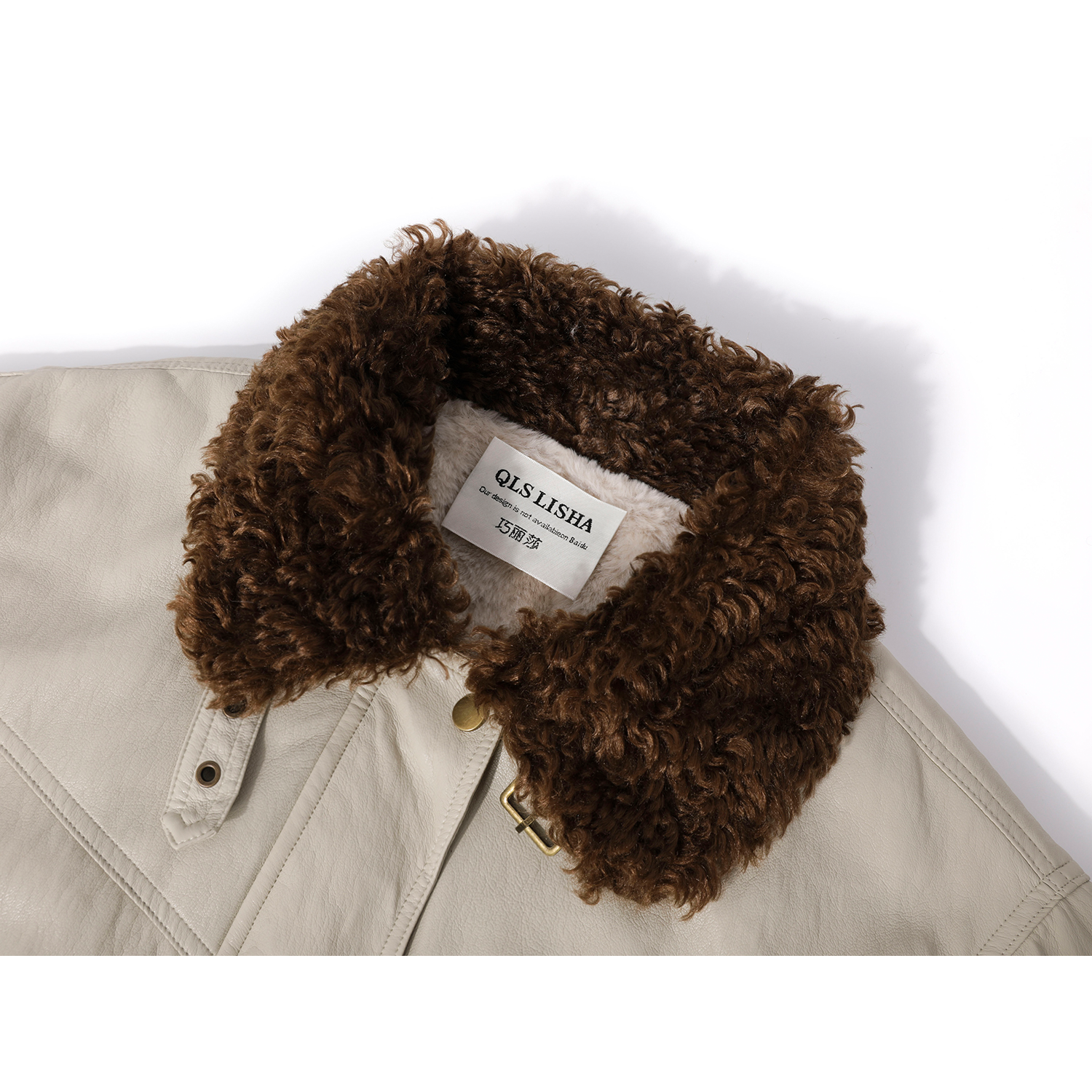 Cholisa-nın qadınlar üçün super şirin motosiklet dəri gödəkçəsi, yeni payız və qış üslubunda, quzu yunundan qalınlaşdırılmış, 2025-ci ilin super populyar dəri gödəkçəsi.