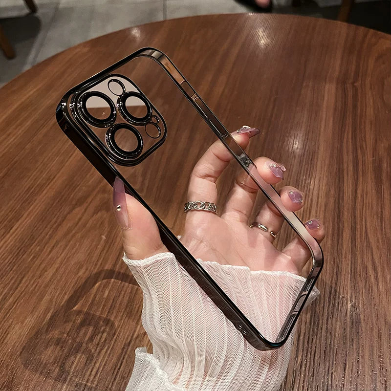 Apple 17Promax mobil telefon qutusu, qabaqcıl 15 ultra nazik 14 şəffaf 16 yeni iPhone 13pro, linza filmi 11 toz keçirməyən şəbəkə Plus elektrokaplama qutusu 12Pro qadınlar və kişilər üçün uyğundur.