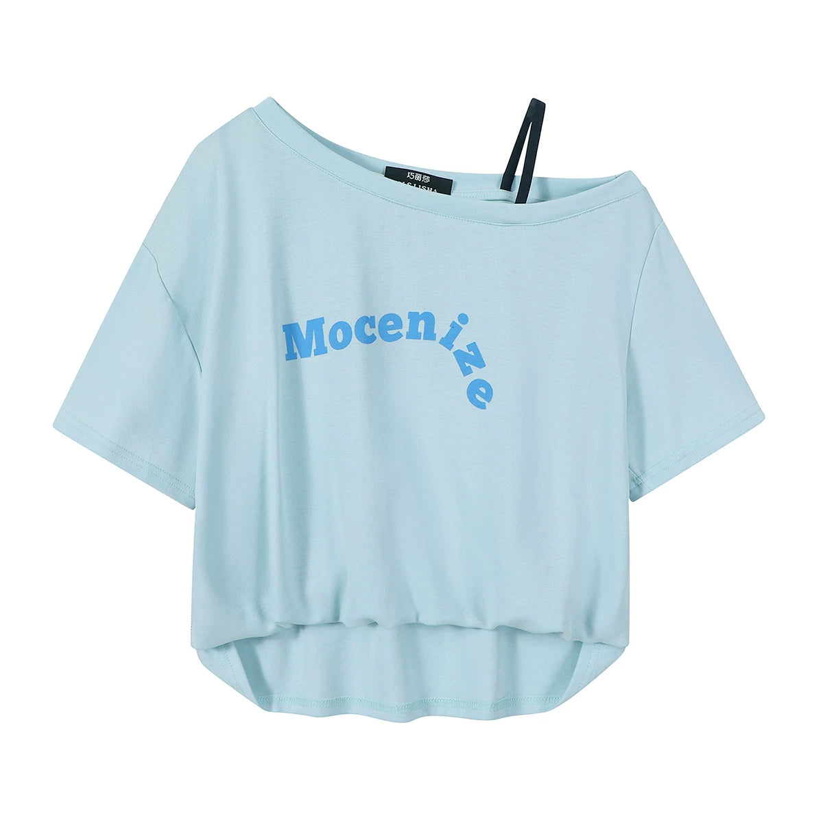 Cholisa Dəbli Hərf Çaplı Çiyinsiz Top, 2026, Super Şirin Qısaqollu Qəşəng və Gənc Çiyinsiz Qadın Futbolkası