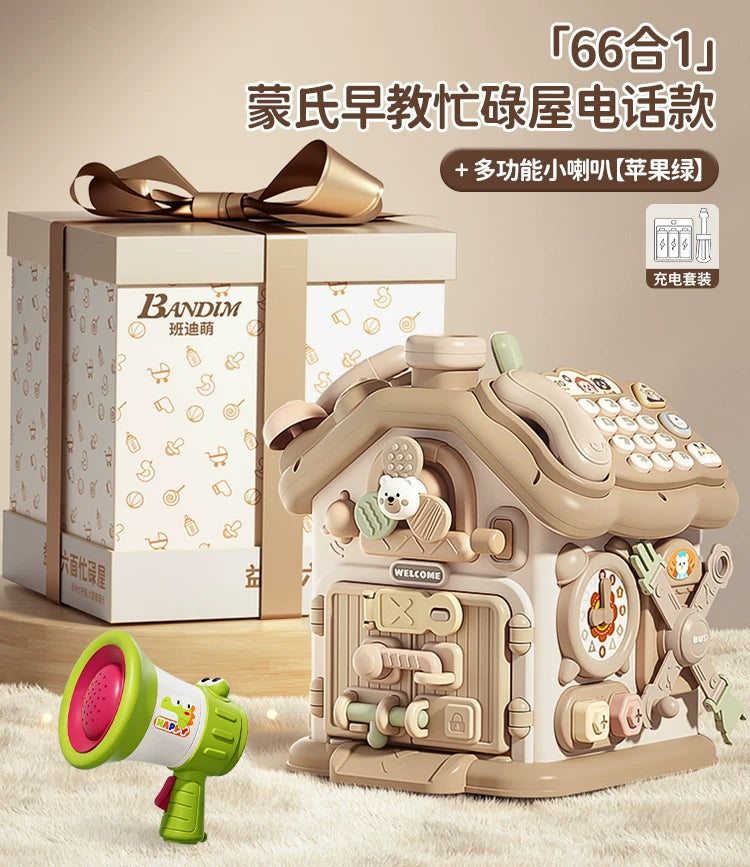 0-3 yaşlı uşaqlar üçün altıbucaqlı körpə oyuncağı, erkən uşaqlıq təhsili, Montessori səbəb-nəticə əlaqəsi, məşğul qutu, forma uyğun ev