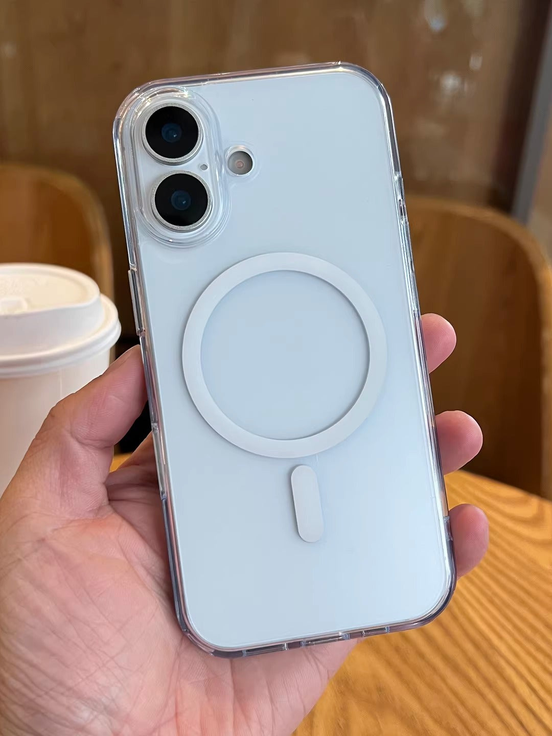Ai kamera düyməsi hər şey daxil olmaqla Apple 17 mobil telefon qutusu iPhone17promax maqnit doldurma yumşaq rezin qoruyucu örtük 16ProMax düşməyə qarşı 15Pro sadə şaxtalı şəffaf lent dəliyi