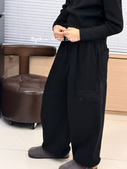 Bora uşaq çox yönlü gündəlik idman şalvarı 2025 oğlanlar üçün payız və qış yun astarlı idman şalvarı qızlar üçün qalınlaşdırılmış yük şalvarı